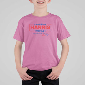 Harris 2024 Time To Make Herstory T Shirt For Kid American Flag Election Star TS11 Azalea Print Your Wear