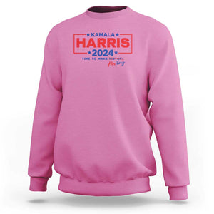 Harris 2024 Time To Make Herstory Sweatshirt American Flag Election Star TS11 Azalea Print Your Wear