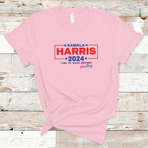 Harris 2024 Time To Make Herstory T Shirt American Flag Election Star TS11 Light Pink Print Your Wear