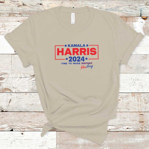 Harris 2024 Time To Make Herstory T Shirt American Flag Election Star TS11 Sand Print Your Wear