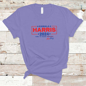 Harris 2024 Time To Make Herstory T Shirt American Flag Election Star TS11 Violet Print Your Wear