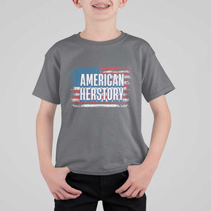 Kamala Harris T Shirt For Kid American Herstory History USA Flag Election 2024 TS11 Charcoal Print Your Wear