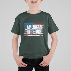 Kamala Harris T Shirt For Kid American Herstory History USA Flag Election 2024 TS11 Dark Forest Green Print Your Wear