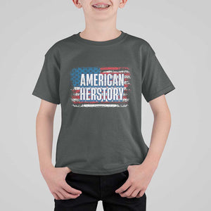 Kamala Harris T Shirt For Kid American Herstory History USA Flag Election 2024 TS11 Dark Heather Print Your Wear