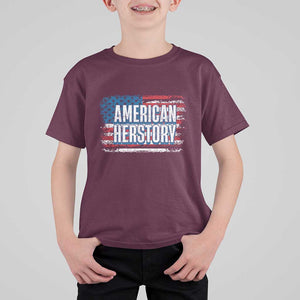 Kamala Harris T Shirt For Kid American Herstory History USA Flag Election 2024 TS11 Maroon Print Your Wear