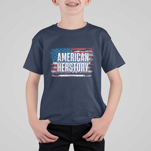 Kamala Harris T Shirt For Kid American Herstory History USA Flag Election 2024 TS11 Navy Print Your Wear