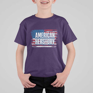 Kamala Harris T Shirt For Kid American Herstory History USA Flag Election 2024 TS11 Purple Print Your Wear