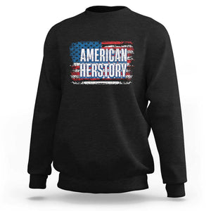 Kamala Harris Sweatshirt American Herstory History USA Flag Election 2024 TS11 Black Print Your Wear