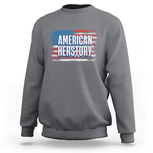 Kamala Harris Sweatshirt American Herstory History USA Flag Election 2024 TS11 Charcoal Print Your Wear