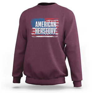 Kamala Harris Sweatshirt American Herstory History USA Flag Election 2024 TS11 Maroon Print Your Wear