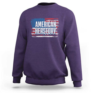 Kamala Harris Sweatshirt American Herstory History USA Flag Election 2024 TS11 Purple Print Your Wear