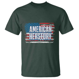 Kamala Harris T Shirt American Herstory History USA Flag Election 2024 TS11 Dark Forest Green Print Your Wear