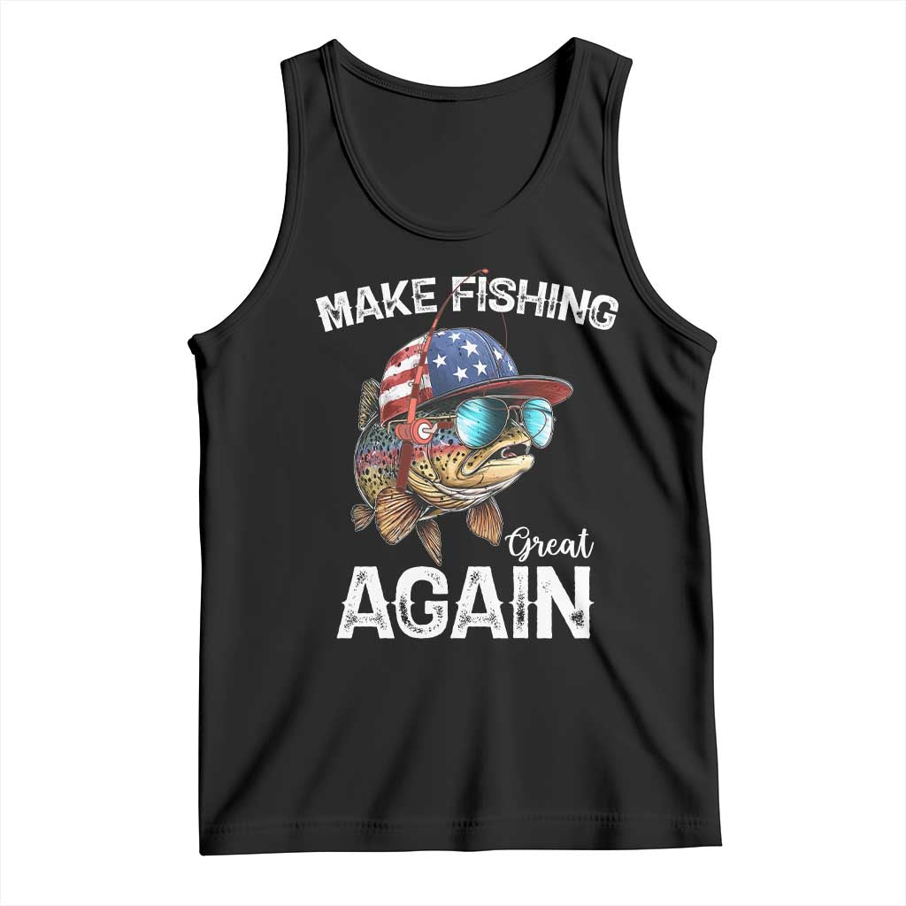 Funny Make Fishing Great Again Tank Top Bass Fishing TS11 Black Print Your Wear