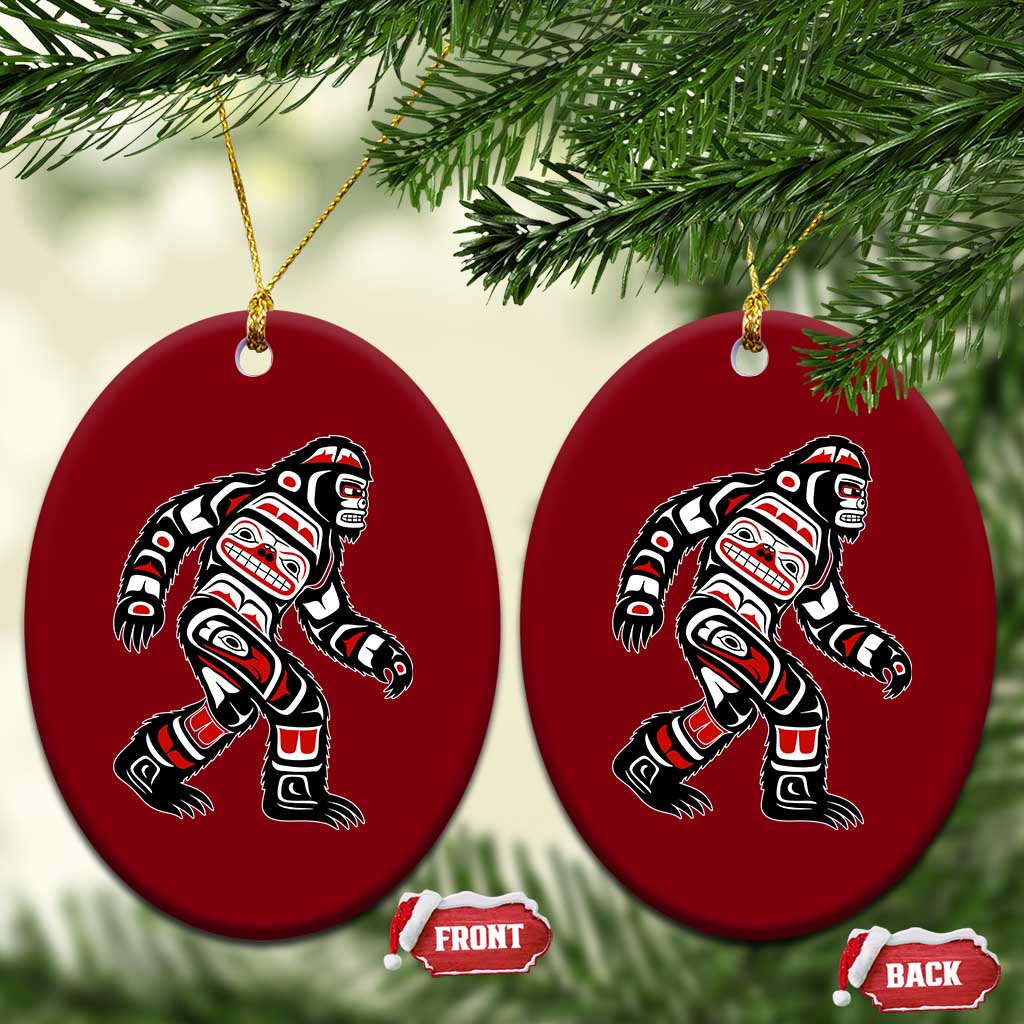 Bigfoot Native American Northwest Coast Art Ceramic Ornament TS11 Print Your Wear