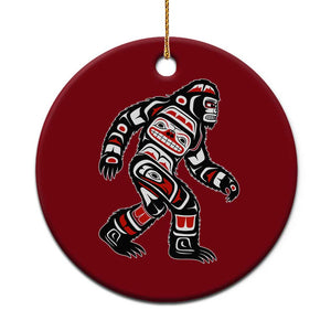 Bigfoot Native American Northwest Coast Art Ceramic Ornament TS11 1pc Red Print Your Wear