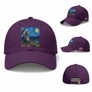 Native American Indian Van Goghs Starry Night Baseball Cap TS11 Baseball Cap Universal Fit Purple Print Your Wear