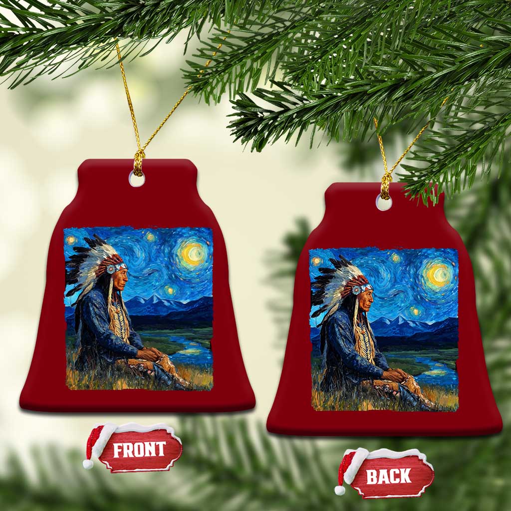 Native American Indian Van Goghs Starry Night Ceramic Ornament TS11 Print Your Wear