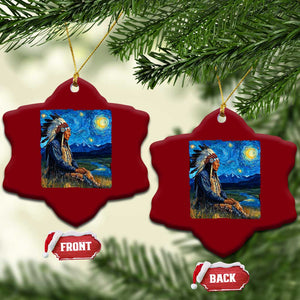 Native American Indian Van Goghs Starry Night Ceramic Ornament TS11 Print Your Wear
