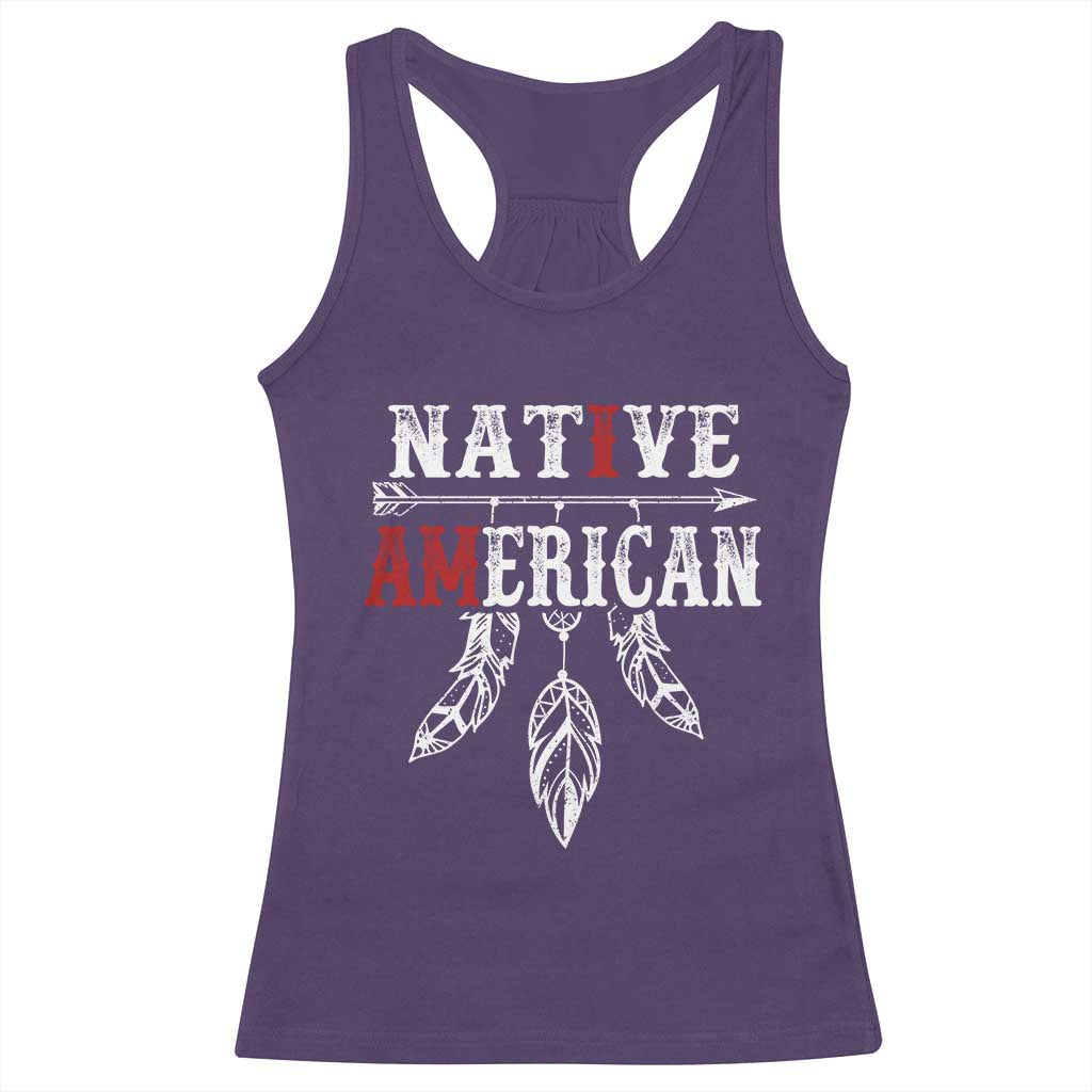 I Am Native American Racerback Tank Top Indigenous Pride Vintage Dreamcatcher Arrow TS11 Purple Print Your Wear