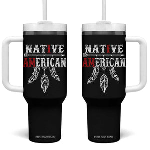 I Am Native American Tumbler With Handle Indigenous Pride Vintage Dreamcatcher Arrow TS11 One Size: 40 oz Black Print Your Wear