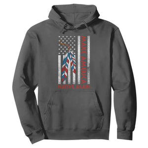 Make America Native Again Hoodie Indigenous Peoples Day USA Flag TS11 Dark Heather Print Your Wear
