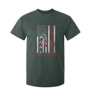 Make America Native Again T Shirt For Kid Indigenous Peoples Day USA Flag TS11 Dark Forest Green Print Your Wear