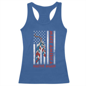 Make America Native Again Racerback Tank Top Indigenous Peoples Day USA Flag TS11 Royal Blue Print Your Wear