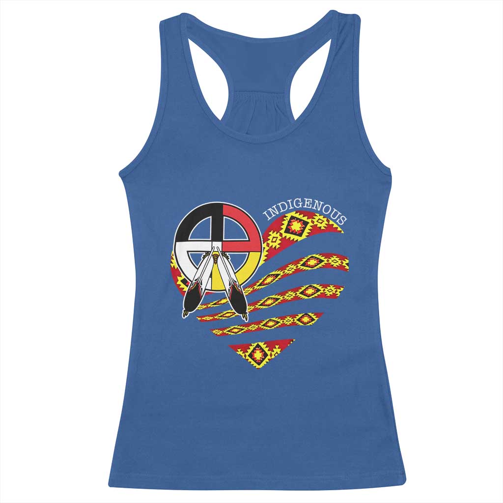 Indigenous Pride Native American Medicine Wheel Racerback Tank Top TS11 Royal Blue Print Your Wear