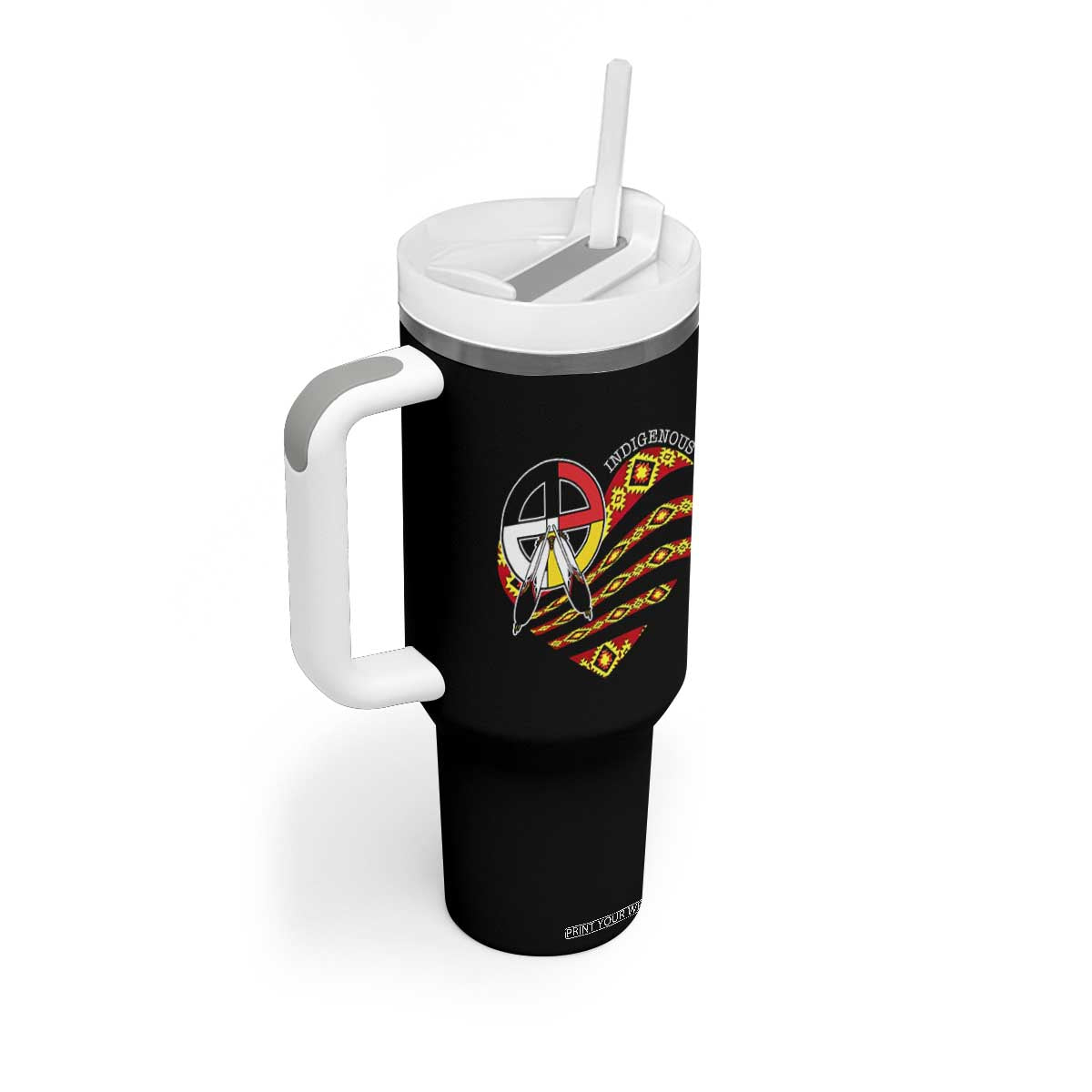 Indigenous Pride Native American Medicine Wheel Tumbler With Handle TS11 Print Your Wear