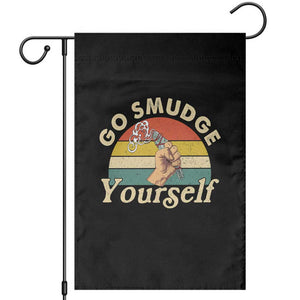 Funny Go Smudge Yourself Garden Flag Smudging Retro Native American Sage