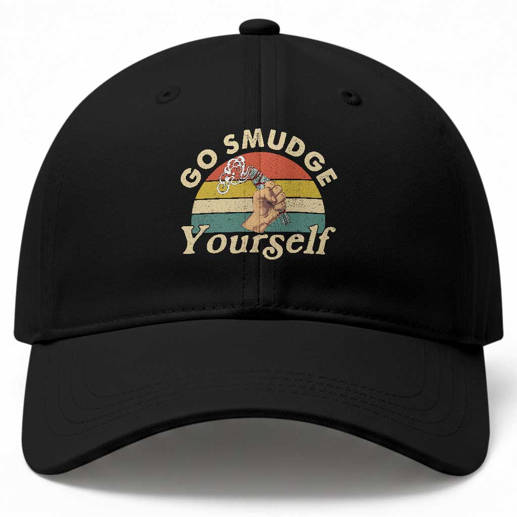 Funny Go Smudge Yourself Baseball Cap Smudging Retro Native American Sage