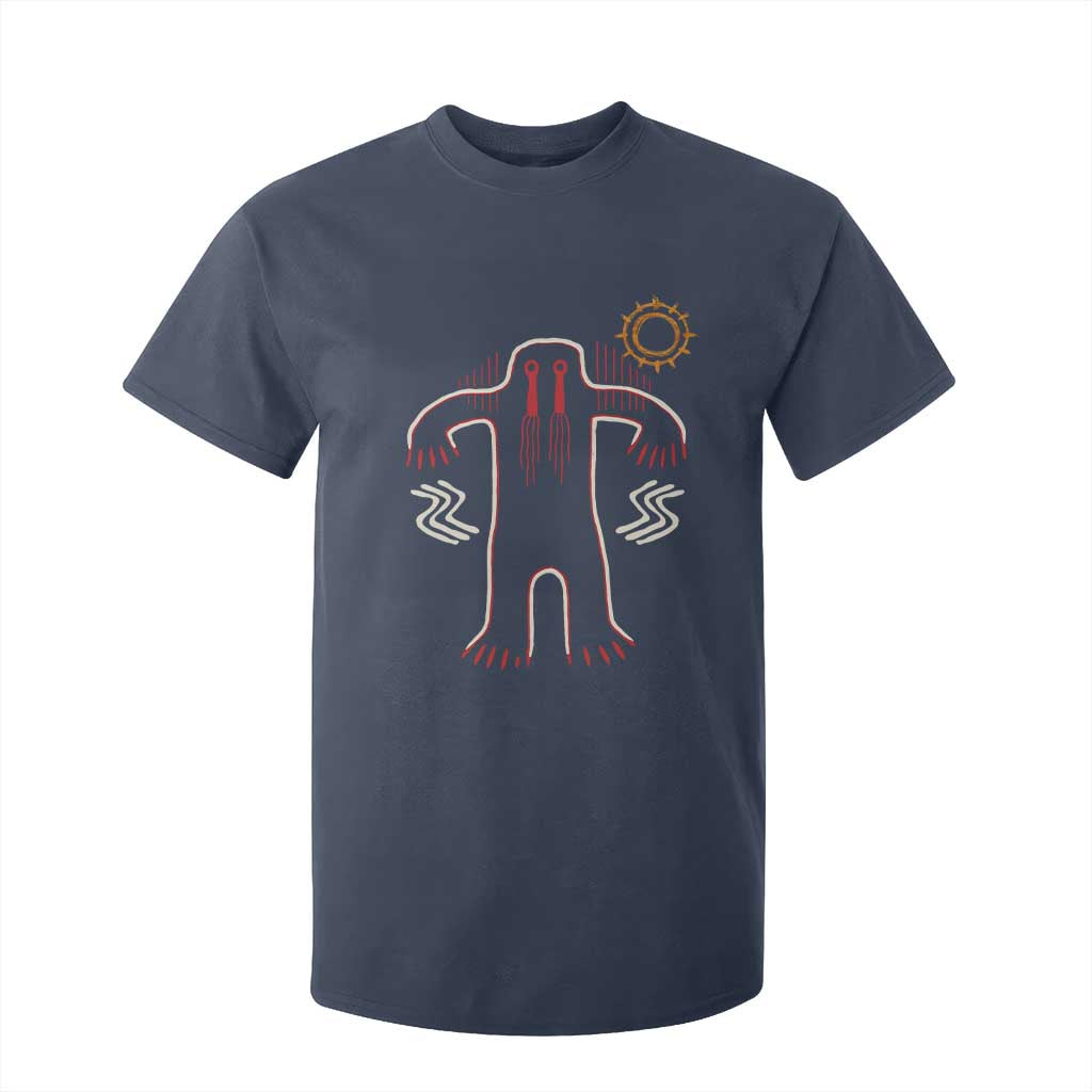 Native American Bigfoot Sasquatch Petroglyph Cave Art T Shirt For Kid TS11 Navy Print Your Wear