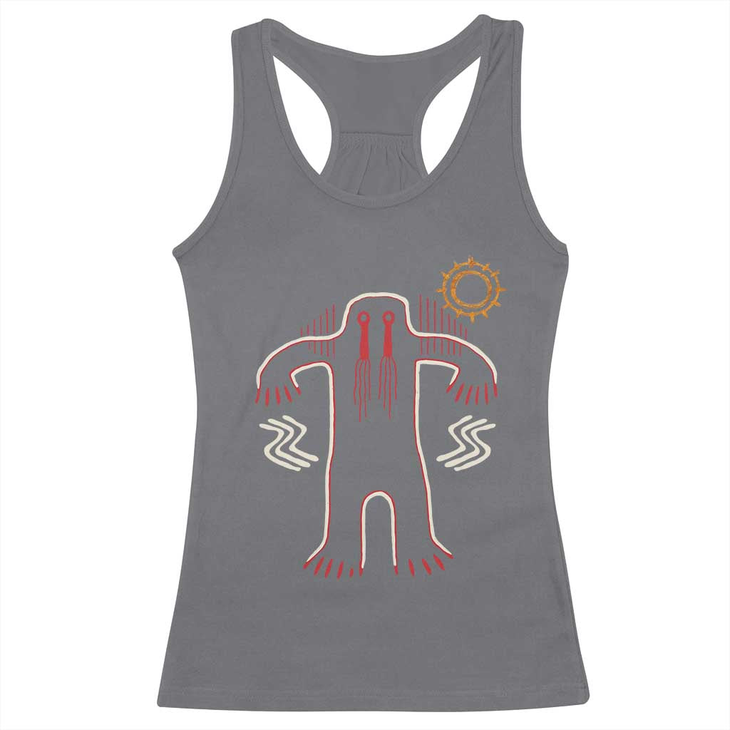 Native American Bigfoot Sasquatch Petroglyph Cave Art Racerback Tank Top TS11 Charcoal Print Your Wear