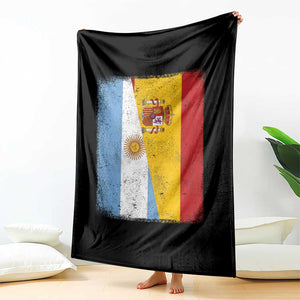 Spain Argentina Half Flag Spanish Argentinian Roots Throw Blanket TS11 Print Your Wear