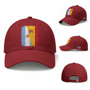 Spain Argentina Half Flag Spanish Argentinian Roots Baseball Cap TS11 Baseball Cap Universal Fit Cherry Red Print Your Wear