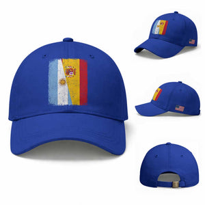 Spain Argentina Half Flag Spanish Argentinian Roots Baseball Cap TS11 Baseball Cap Universal Fit Royal Blue Print Your Wear