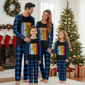 Spain Argentina Half Flag Spanish Argentinian Roots Plaid Pajama Set TS11 Blue Plaid Print Your Wear