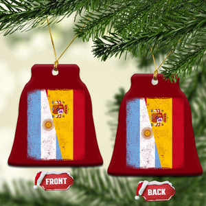 Spain Argentina Half Flag Spanish Argentinian Roots Ceramic Ornament TS11 Print Your Wear