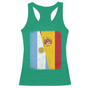 Spain Argentina Half Flag Spanish Argentinian Roots Racerback Tank Top TS11 Irish Green Print Your Wear
