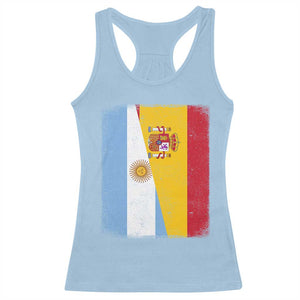 Spain Argentina Half Flag Spanish Argentinian Roots Racerback Tank Top TS11 Light Blue Print Your Wear