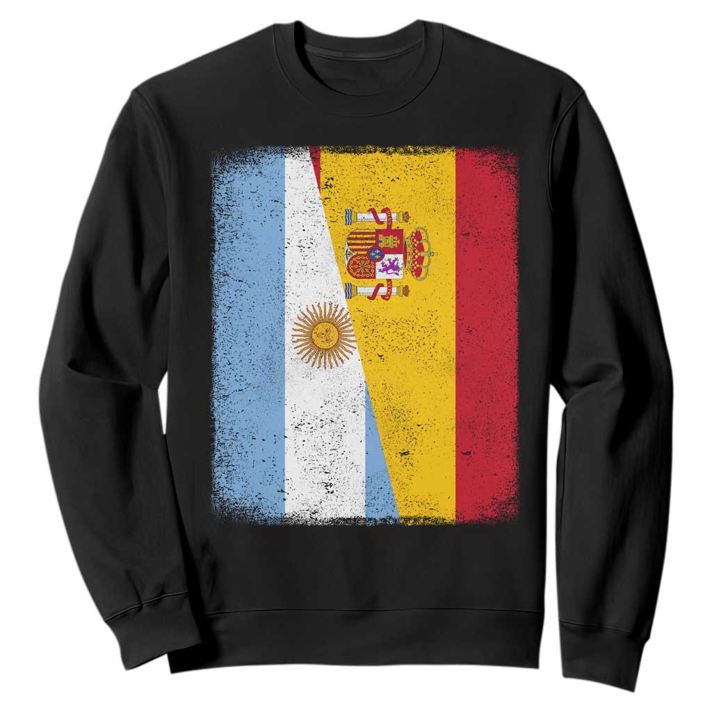 Spain Argentina Half Flag Spanish Argentinian Roots Sweatshirt TS11 Black Print Your Wear