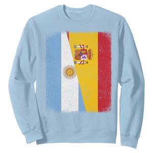 Spain Argentina Half Flag Spanish Argentinian Roots Sweatshirt TS11 Light Blue Print Your Wear
