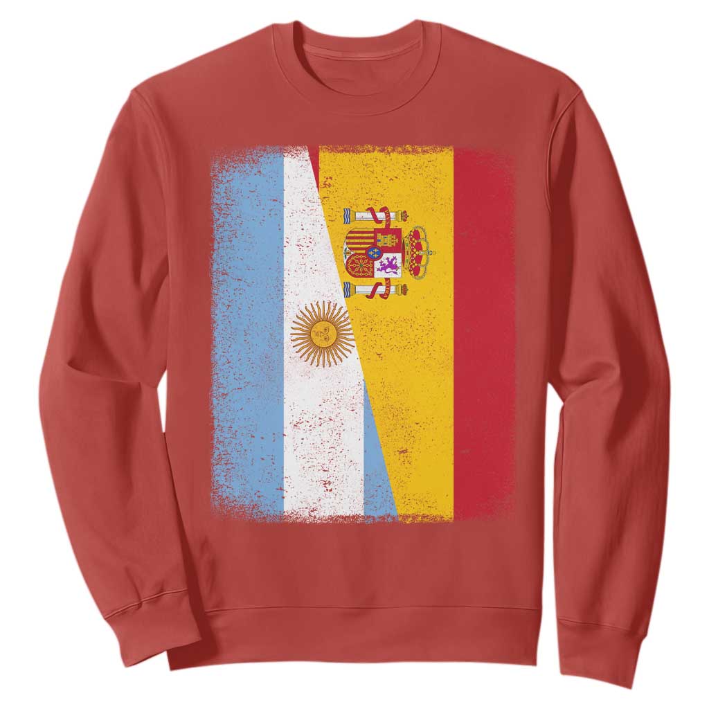 Spain Argentina Half Flag Spanish Argentinian Roots Sweatshirt TS11 Red Print Your Wear