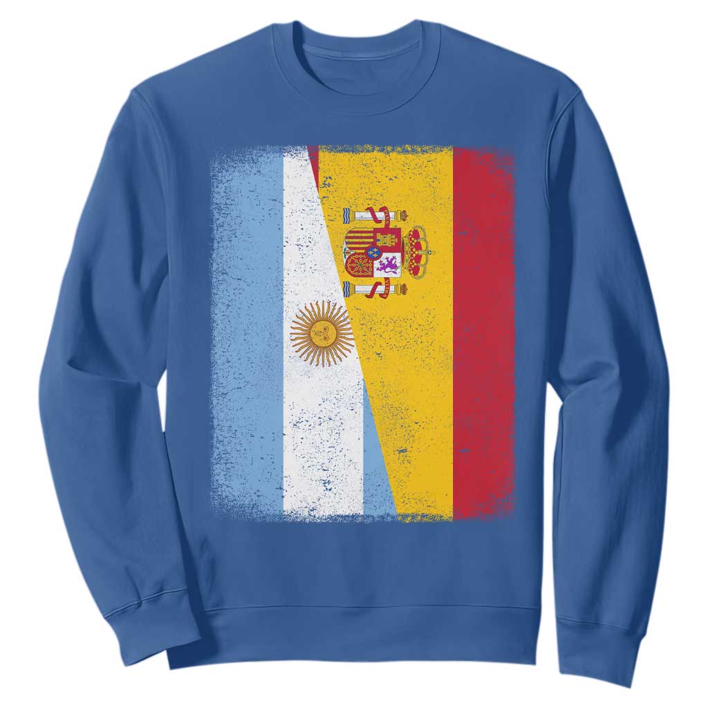 Spain Argentina Half Flag Spanish Argentinian Roots Sweatshirt TS11 Royal Blue Print Your Wear