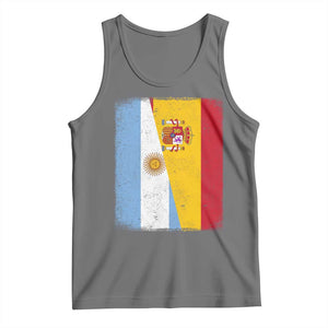 Spain Argentina Half Flag Spanish Argentinian Roots Tank Top TS11 Black Heather Print Your Wear