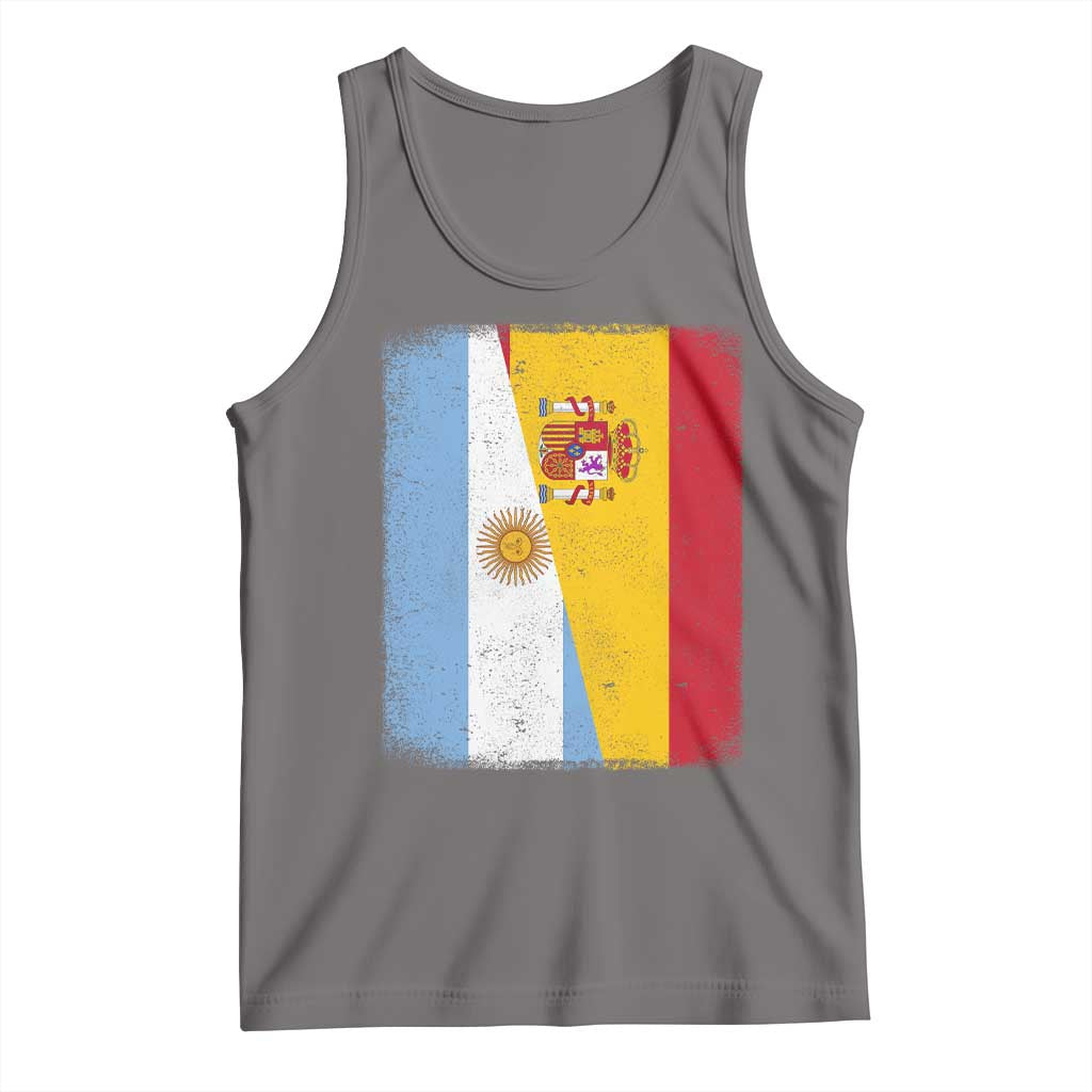 Spain Argentina Half Flag Spanish Argentinian Roots Tank Top TS11 Deep Heather Print Your Wear