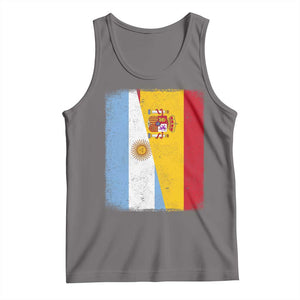 Spain Argentina Half Flag Spanish Argentinian Roots Tank Top TS11 Deep Heather Print Your Wear