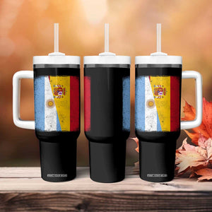 Spain Argentina Half Flag Spanish Argentinian Roots Tumbler With Handle TS11 Print Your Wear