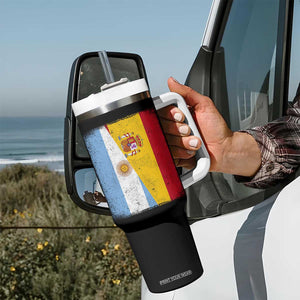 Spain Argentina Half Flag Spanish Argentinian Roots Tumbler With Handle TS11 Print Your Wear