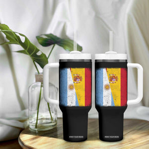 Spain Argentina Half Flag Spanish Argentinian Roots Tumbler With Handle TS11 Print Your Wear